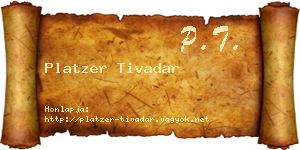 Platzer Tivadar névjegykártya